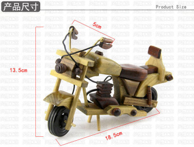 Factory direct sales of wood car model 8 - inch simulation motorcycle model children 's wooden toy car model