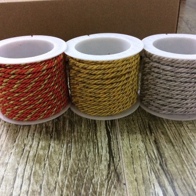 Factory direct gold silk bleached cotton rope 3 m hand DIY accessories tag