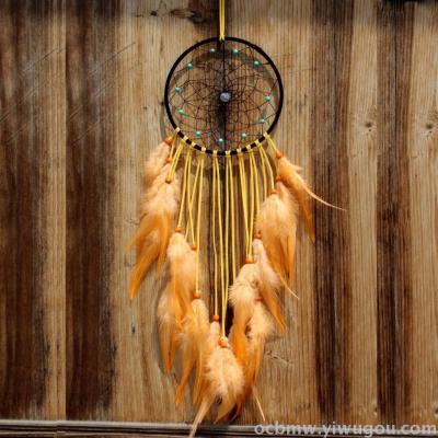 Original Natural Feather Hand-Woven Dream Catcher European Home Decorations Wall Hangings