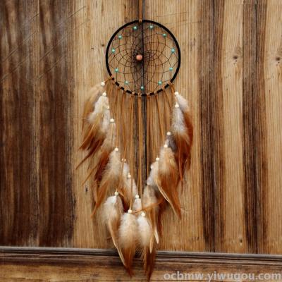 Original Design Bohemian Style Dream Catcher Brown Feather Dream Catcher