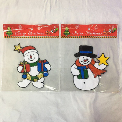 New Year Christmas Santa Claus Decorative Window Cover Stickers