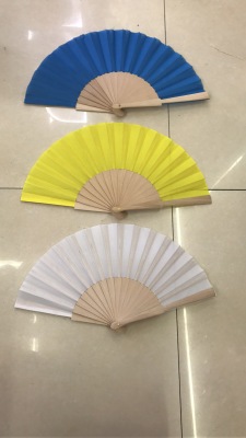 16 Pieces of Spanish Primary Color Wooden Craft's Fan
