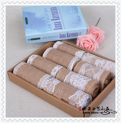 European and American natural linen lace roll