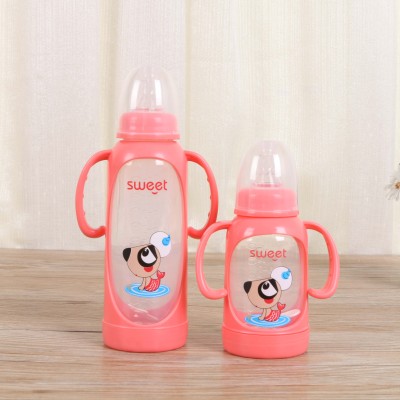 Automatic plastic bottle with handle straw silicone jacket silicone bottle temperature