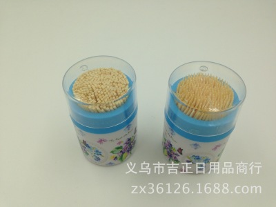 Single-Head Toothpick Cylindrical Natural Bamboo Toothpick Boxed Travel Portable Factory Direct Sales