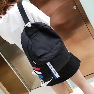 Foreign trade 2017 new fashion shoulder-shoulder bag Korean version college style students canvas schoolbag