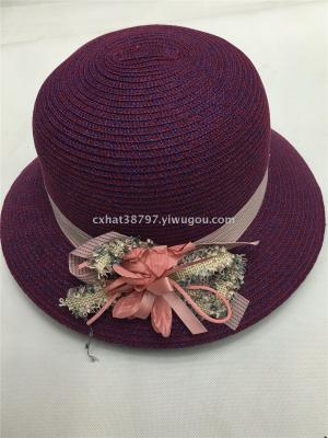New fresh beach hat petals decorate fisherman 's hat with stylish sun visor