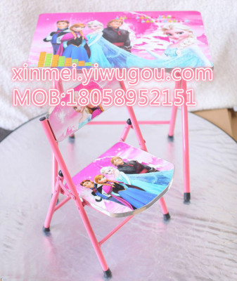 Cartoon children folding tables and chairs learning table desk new pattern table chairs