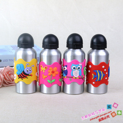 Soft PVC tape hook stainless steel water cup creative cartoon soft plastic stainless steel thermos GMBH cup is suing sports kettle