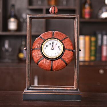 Retro Rotary Basketball Clock Decoration