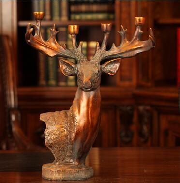 Make old resin elk candle holder decoration gift furnishings