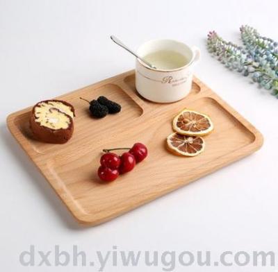 Solid wood pallets Non-lacquered wax-free rectangular rounds Creative thickened beech dividers Dishes tea tray utensils