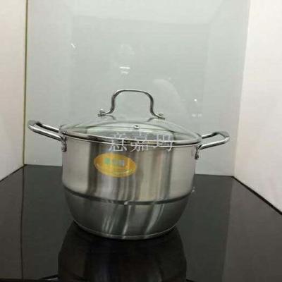 Soup pot stainless steel re-bottom steamer cooking two pot induction cooker gas common