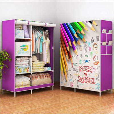 3D pattern panoramic wardrobe non-woven wardrobe Korean Korean wardrobe