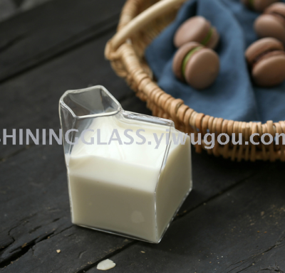 Heat resistant glass milk box  milk cup creative high temperature resistant cup for microwave oven