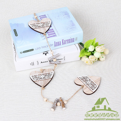 Pastoral style home decoration wooden listing creative love pendant small jewelry