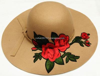 Autumn/winter 2017 new style fedora hat style hat fashion hat applique can be customized.