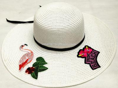 Summer sun protection hat big along beach hat simple and cute stick cap.