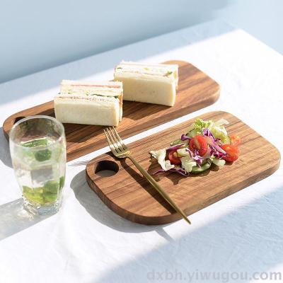 Creative Nordic kitchen solid wood bread sushi board antibacterial bread board tray square small section