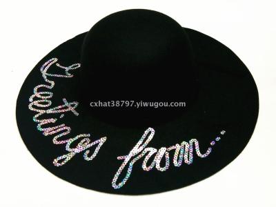 The new light embroidered lady's hat with a fedora hat.