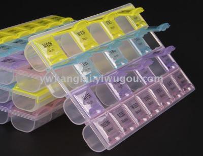 Plastic Medicine Box, 28-Cell Pill Box, Portable Medicine Box