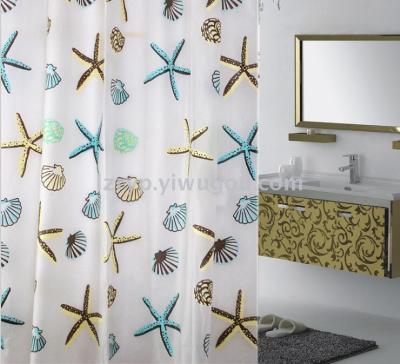 Water curtain waterproof waterproof mold thickening EVA printing shower curtain factory direct plastic shower curtain