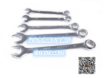 A single chrome vanadium steel combination spanner with an open end spanner