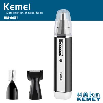 Kemei KM-6631 three-in-one rechargeable nose hair trimmer nose hair cleaner
