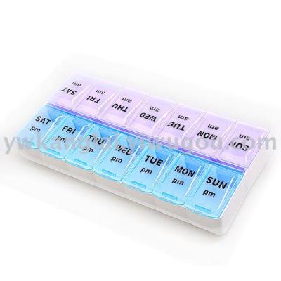 14-Cell Pill Box Plastic Medicine Box