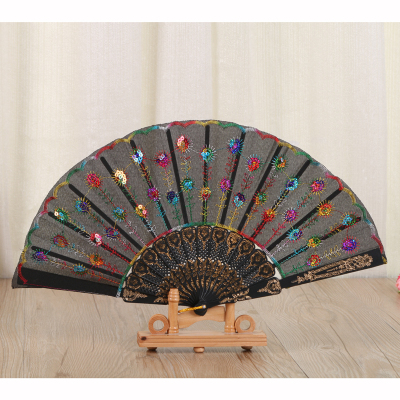 New high end Chinese style folding fan lady dance fan