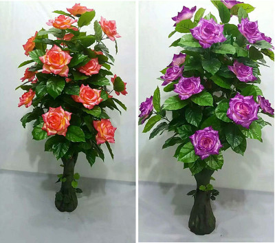 Simulation Flower potted plant false tree with flowers