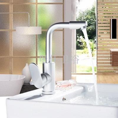 Space aluminum kitchen faucet hot and cold water faucet vegetable basin faucet basin faucet can be rotated
