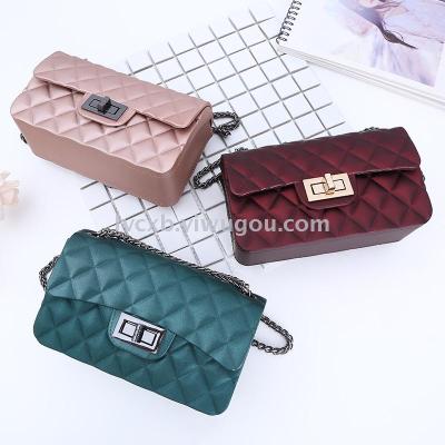 Autumn and Winter New Matte Rhombus Chain Crossbody Shoulder Fashion Women Gel Bag