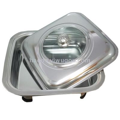 Stainless Steel Four-Leg Stove Removable Combination Cover Fish Roasting Plate Crayfish Dining Stove