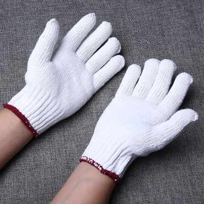 800 seven counts bleached cotton yarn count construction site wear - resistant non-slip labor protection gloves