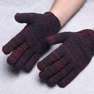 Red Flower 800G Thickened Cotton Yarn Gloves Protective Labor Protection Supplies Gloves Manufacturer