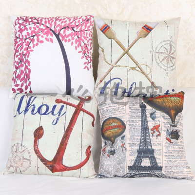 The Paris iron tower jacquard pillow cafe retro pillow personality fashion cushion.