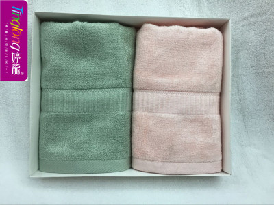 Tinglong bamboo fiber two loaded gift box sets of towels