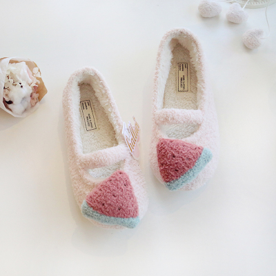 Winter new home interior cotton shoes Korean version of the lovely soft warm anti-slip month shoes