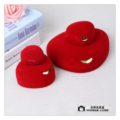 High - end jewelry packaging box bright red flocking bracelet box bracelet box ring box