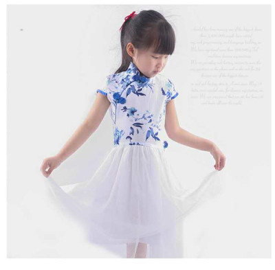 Children's dress cheongsam dress women's short-sleeved dress dress dress dress Chinese style
