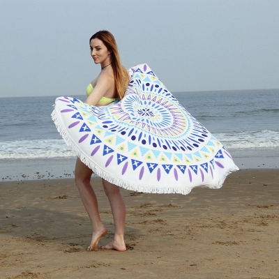 Hot sale round beach towel circular microfiber active printed beach towel direct sale.