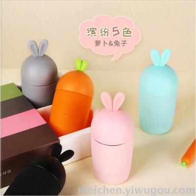 Factory direct radish double glass female cute cartoon rabbit cup student children portable cup