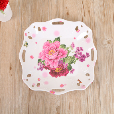 \"Chuangjia tableware environment-friendly fruit tray household melamine tableware quadrangle fruit tray 11.5\\\"