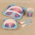 Environment-friendly bamboo fiber children's tableware divided into tray baby cartoon rice bowl spoon fork cup 5 sets