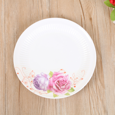 Chuangjia tableware environmental protection, non - toxic plate household melamine tableware inside corrugated deep plate 10 \\\"