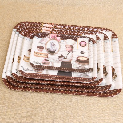 Rectangular tray creative plastic european-style cup tray miamine household fruit tray simple