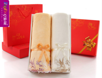 Tinglong ultra-fine fiber lace towel towel combination of two manufacturers factory direct