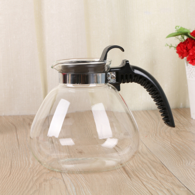 High-grade coffee pot glass cold kettle transparent glass heat-resistant coffee pot 1600ml