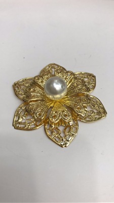 Iron Parts-Point Pearl Multi-Layer Six-Petal Flower Ornaments Accessories